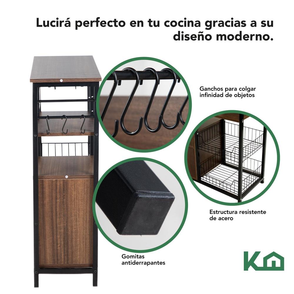 Rack Mueble Multiusos Cajon Repisas Microondas Cocina Hogar