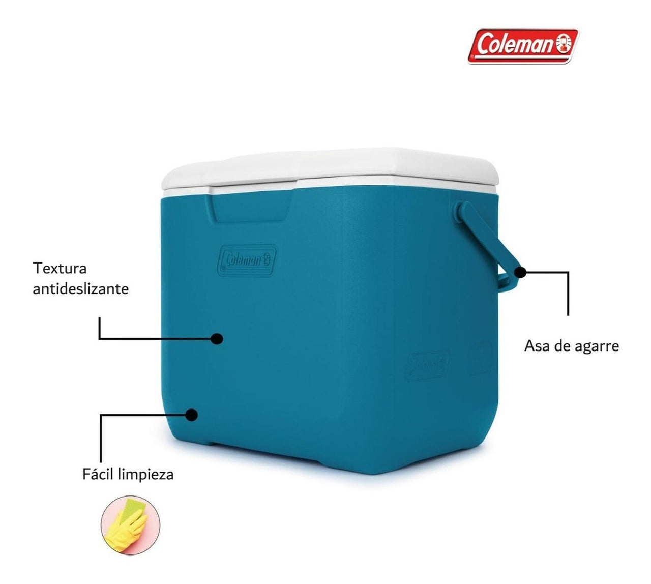 Hielera Coleman 30qt 28 Litros Para 25 Latas Tapa Portavasos