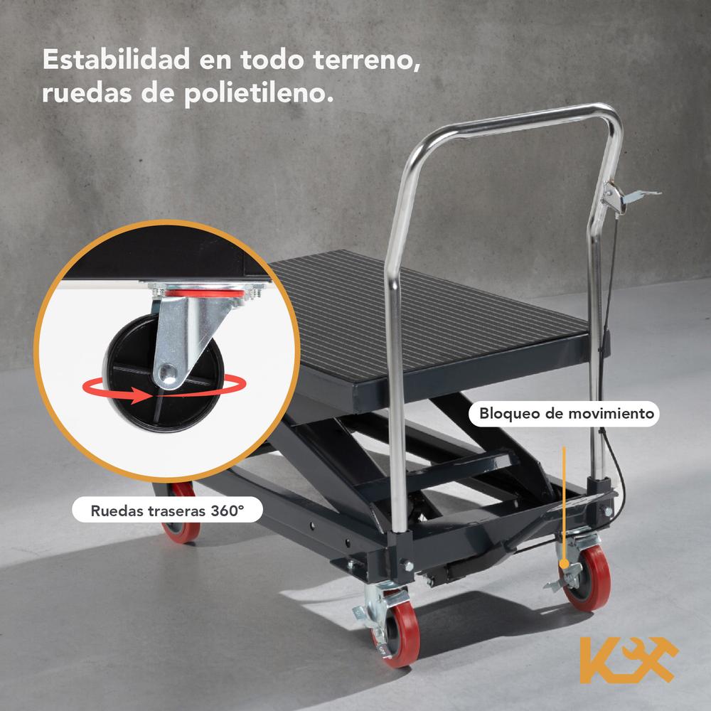 Mesa Elevadora Hidráulica Tijera De 500 kg 80 cm Ajustable