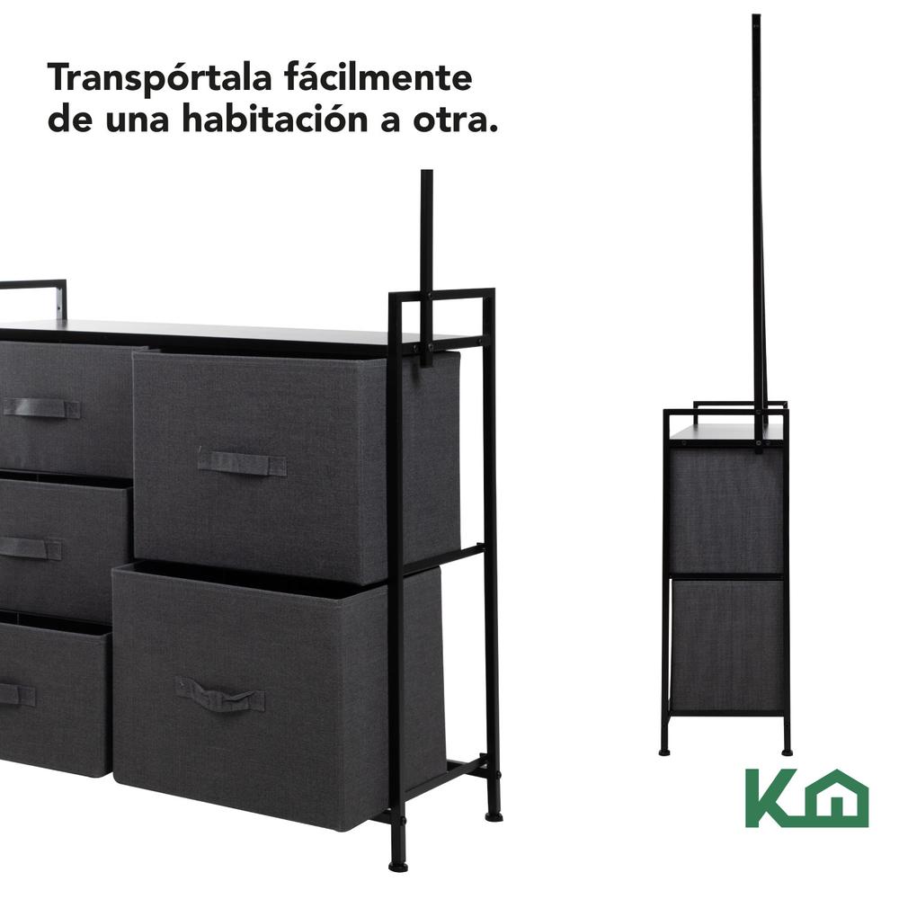 Cómoda Cajonera con 5 Cajones de Tela Rack Perchero Closet