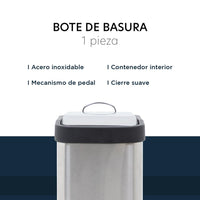 Thumbnail for Bote de Basura Cocina Con Pedal Acero Inoxidable Metalico 8 Litros