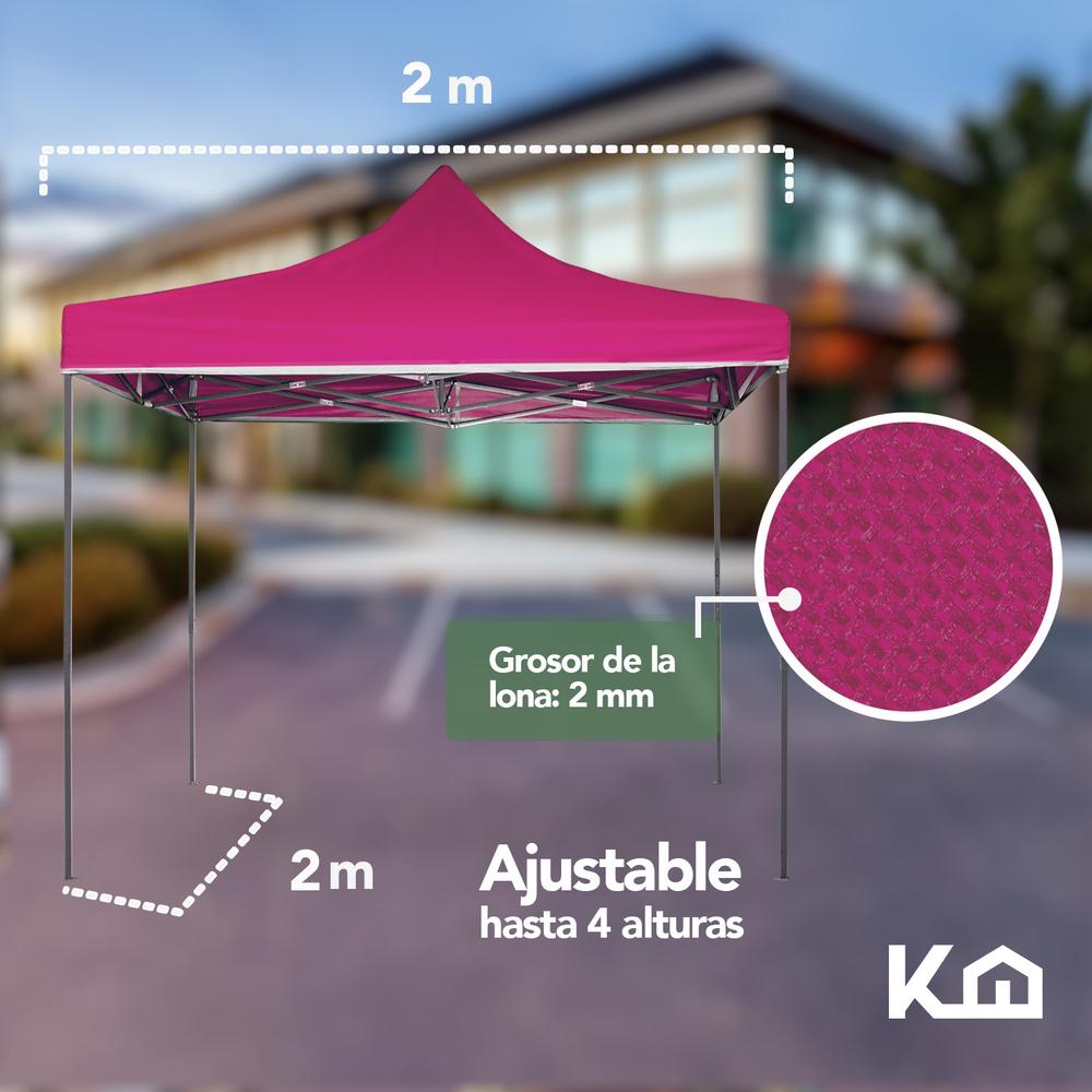 Toldo Carpa Impermeable Plegable Acero 2x2 M Blanco Bolsa