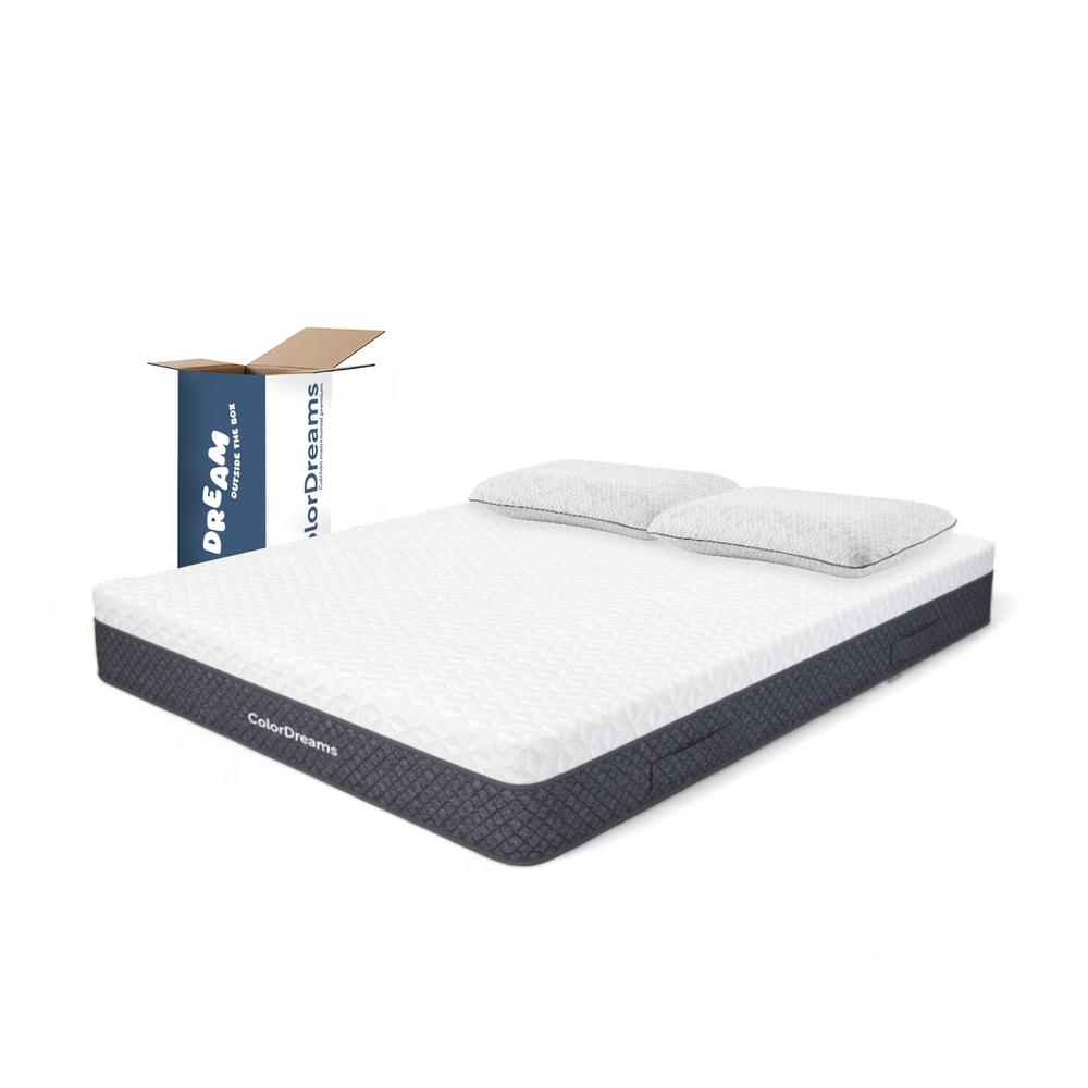 Set 3Pzas Colchón Queen Size Memory Foam + Almohadas Carbón