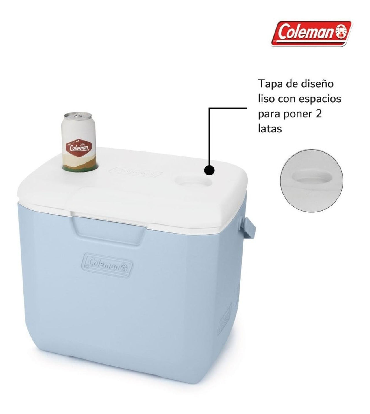 Hielera Coleman 30qt 28 Litros Para 25 Latas Tapa Portavasos