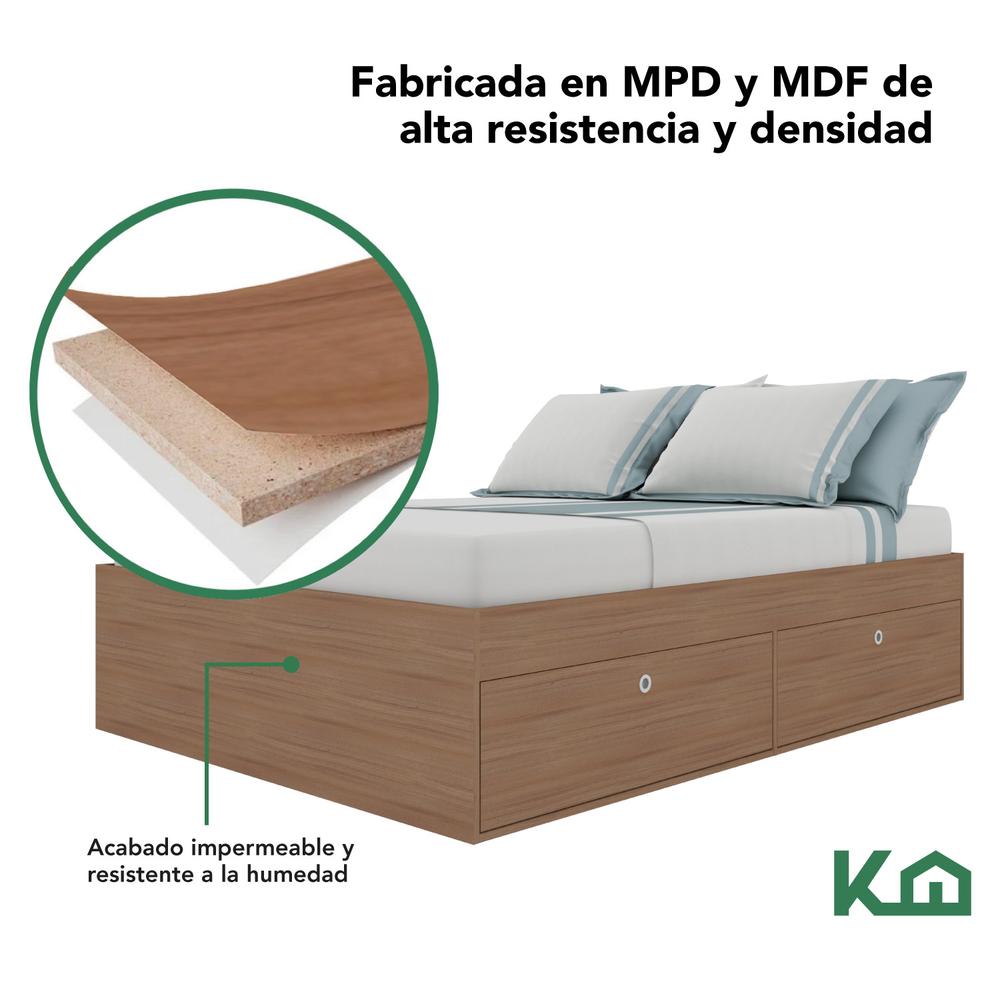 Base Cama Matrimonial Con Cajones Compartimientos KingsHouse