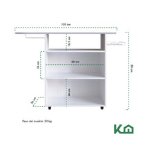 Mueble Organizador Rack 2 Puertas Planchado Ropa Tabla 86 cm