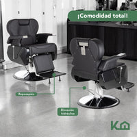 Thumbnail for Silla Sillón Barbero Hidráulico Reposapiés Estética Uso Rudo