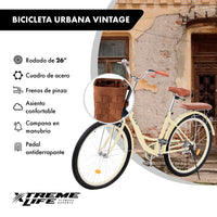 Thumbnail for Bicicleta Urbana R26 Canastilla Freno De Pinza Acero Vintage