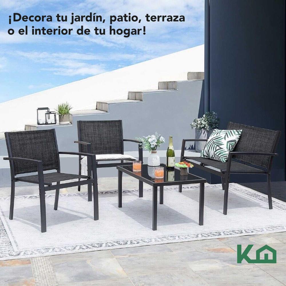 Sala Exterior para Jardin Textileno Sillas Sillon Mesa 4Pzas