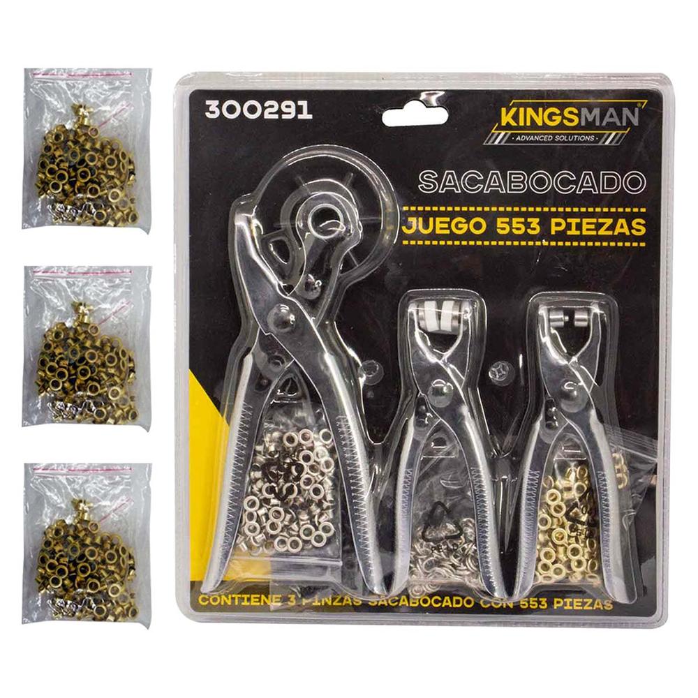 Pinza Sacabocados Estrella Ojilladora 3 Pzas + 600 Ojillos