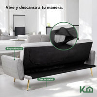 Thumbnail for Sofá Cama Silla Sillón Plegable Sala Moderna Velvet + Cojín