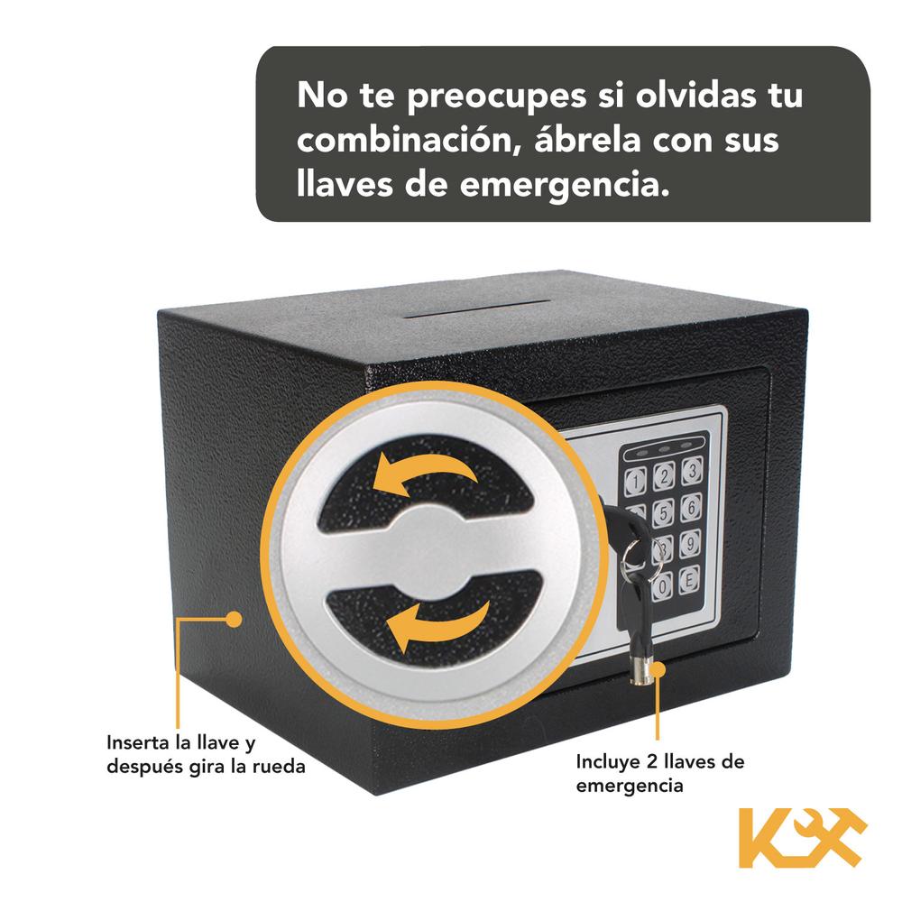 Caja Fuerte Digital Color Negro con Ranura Arriba 17x23x17 cm KMCF23NR Kingsman