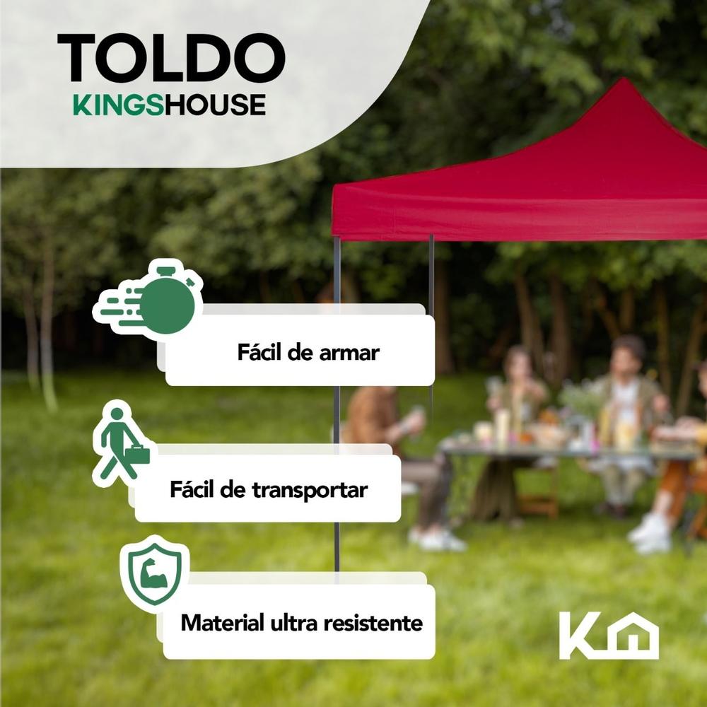 Toldo Carpa Impermeable Plegable De Acero 3x3m Kingsman