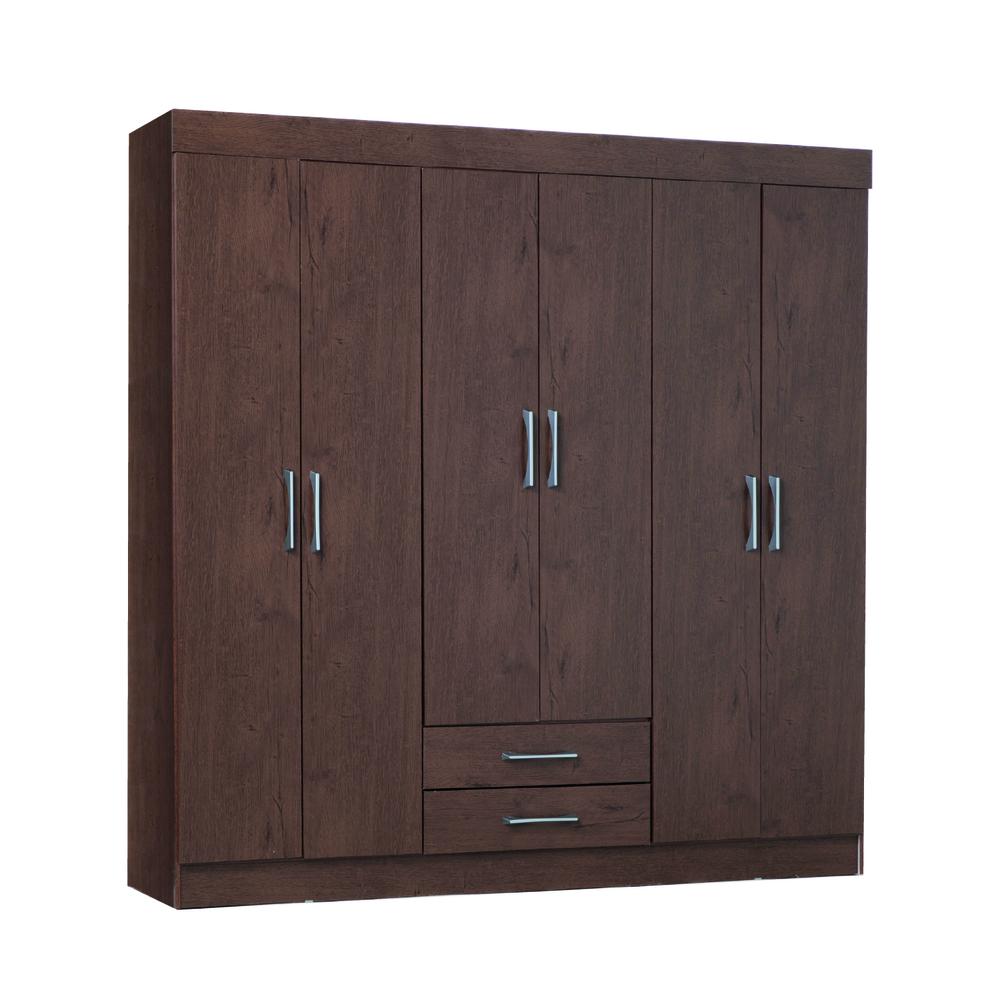 Closet Ropero Armario Moderno Mueble 6 Puertas 2 Cajones