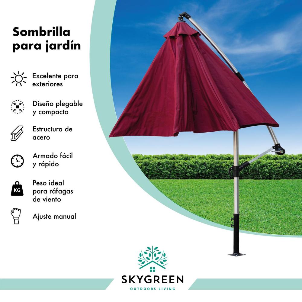 Sombrilla Para Jardin Exterior Plegable 3mts Con Inclinacion