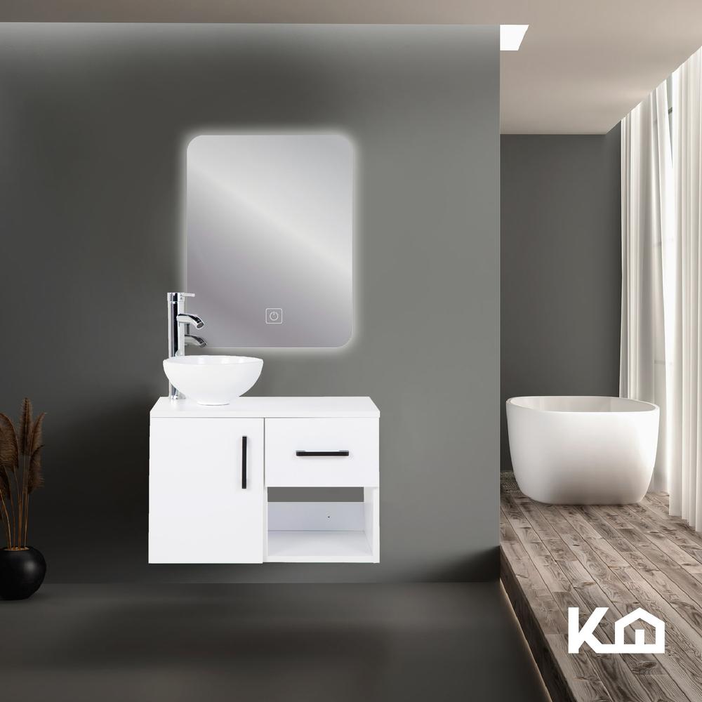 Mueble Organizador Gabinete Baño Espejo Rectangular Luz LED