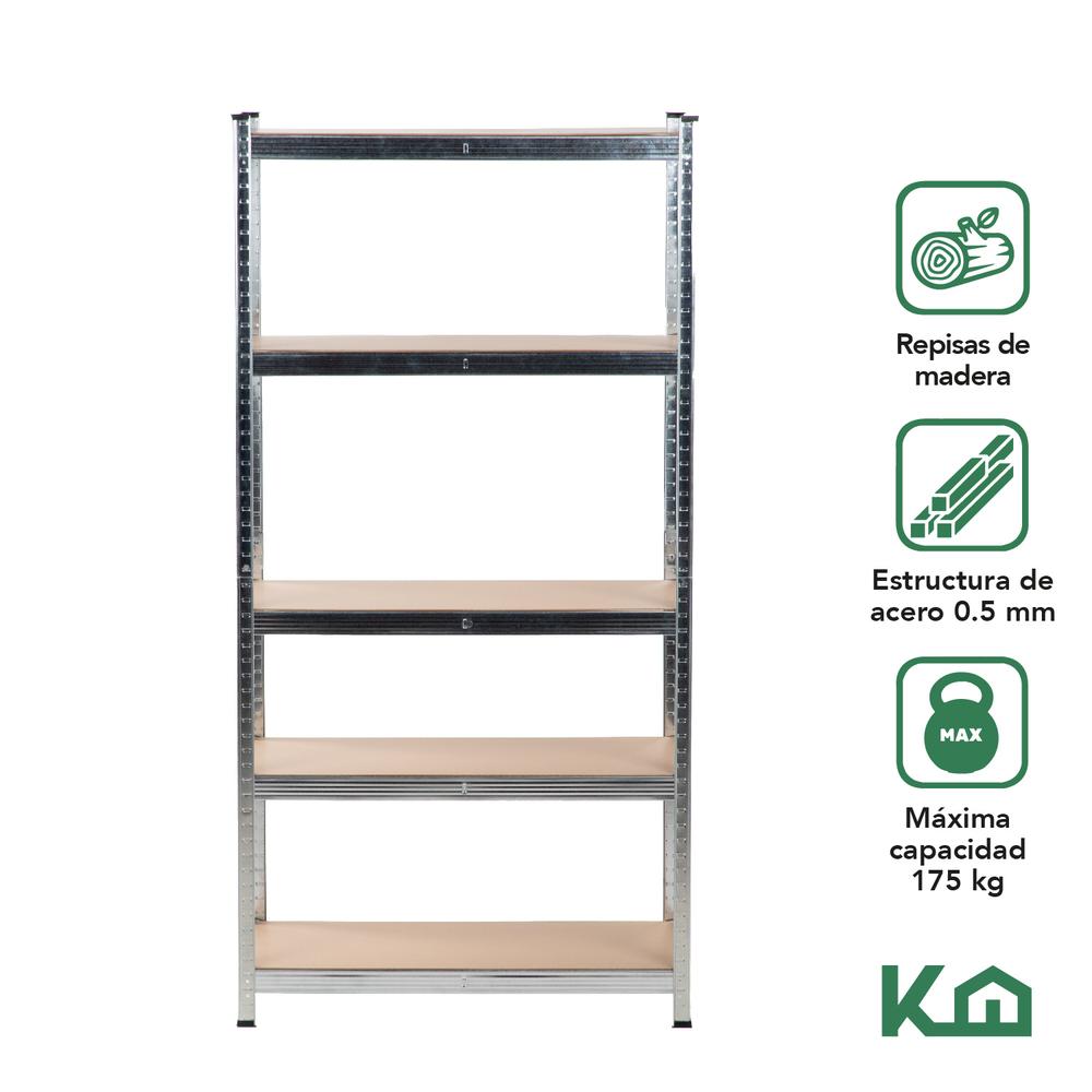 Estante Anaquel Organizador 5 Repisas Rack Metalico 2 Piezas