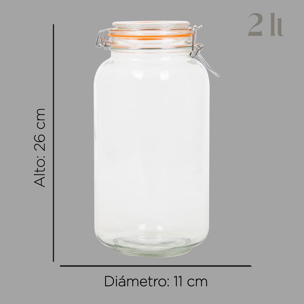 Frascos Hermeticos De Vidrio Alacena 1-1.5-2 Litros Almacena