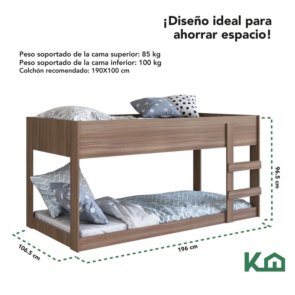 Litera Doble Individual Base Cama KingsHouse Desmontable