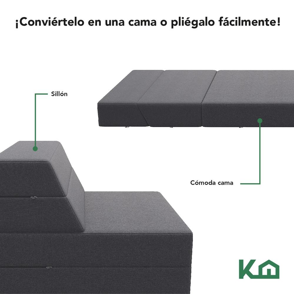 Sofa Cama Sillon Plegable Individual 2 en 1 Colchon Portatil