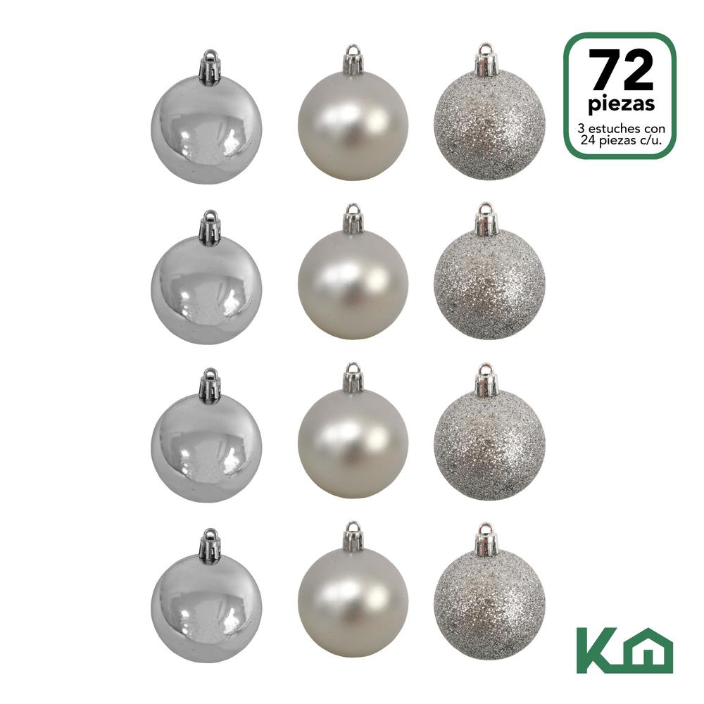 Adorno Navidad 72pz Decoracion Esferas Navideñas 6cm