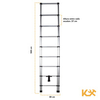 Escalera Telescópica Retractil Aluminio 12 Escalones 4.7 metros RY-1350 Kingsman