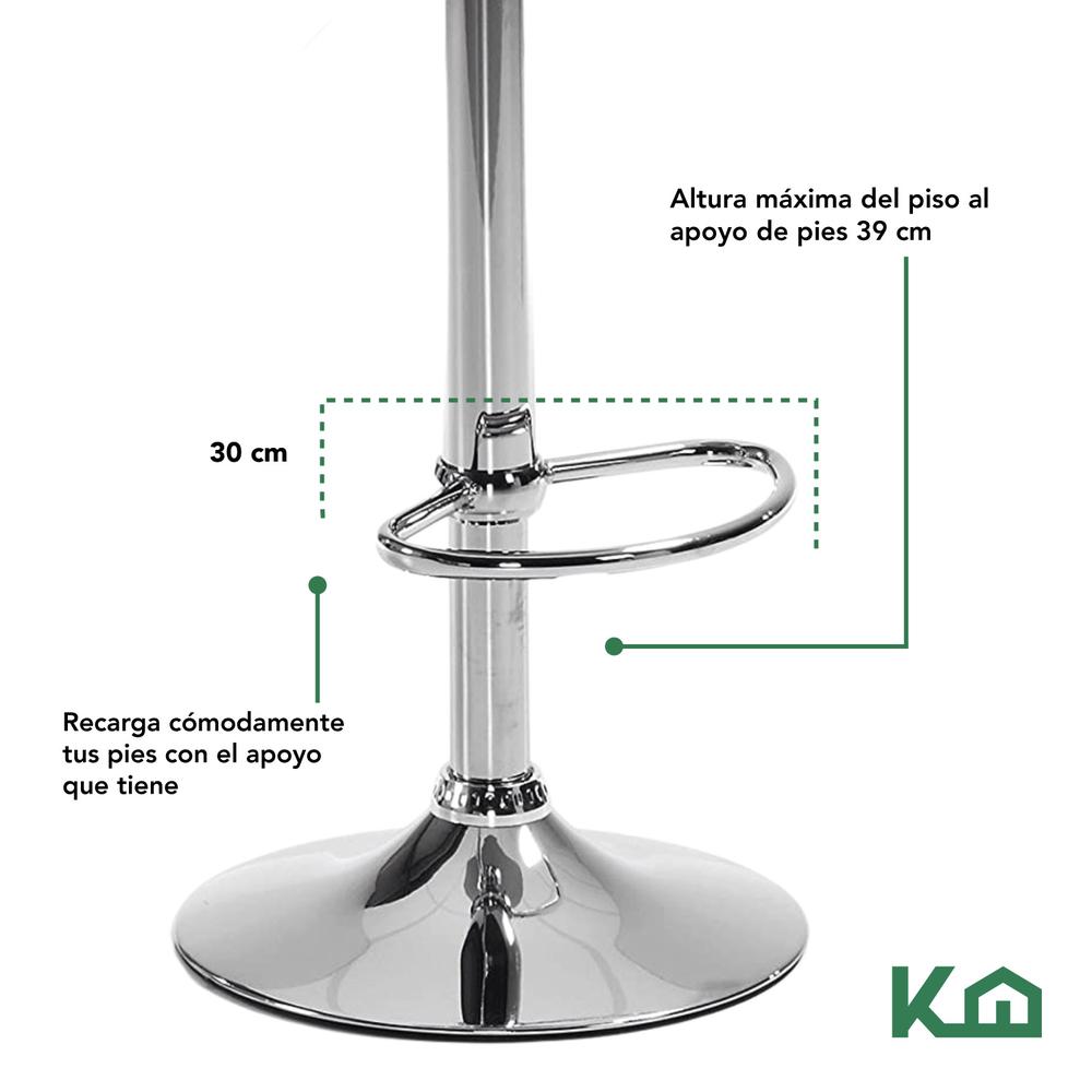 Banco Silla De Comedor Giratorio Respaldo Set 2pzs Cafeteria