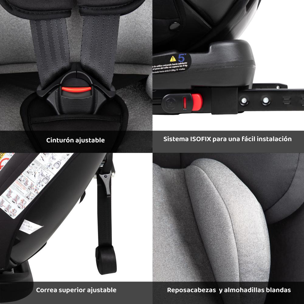 Autoasiento 360 Para Carro Con Sistema Seguridad Coche Bebes