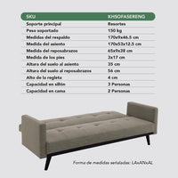 Thumbnail for Sofá Cama Reclinable Silla Convertible Sillón Sala Moderna