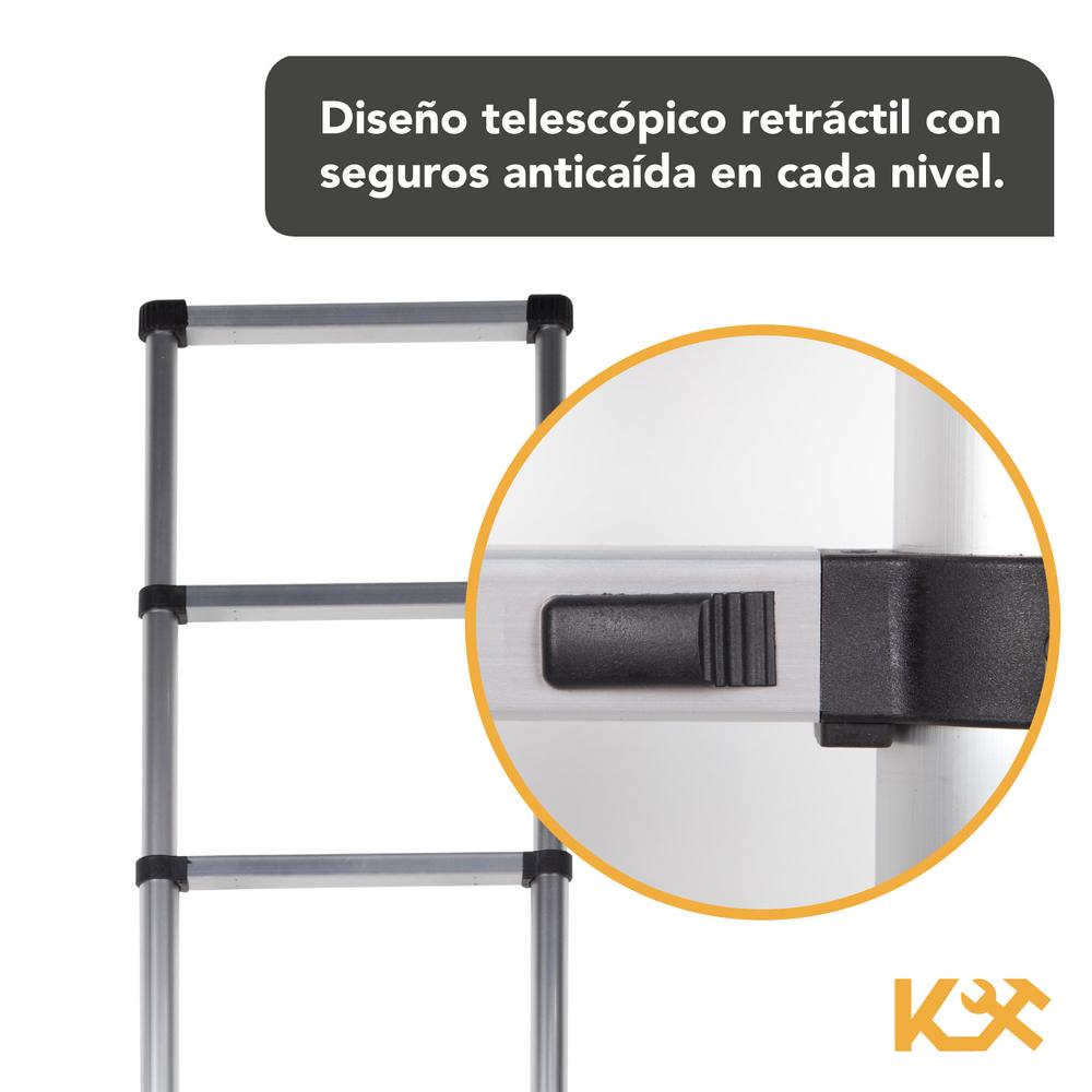 Escalera Telescópica De Aluminio Plegable 5 M 12 Escalones