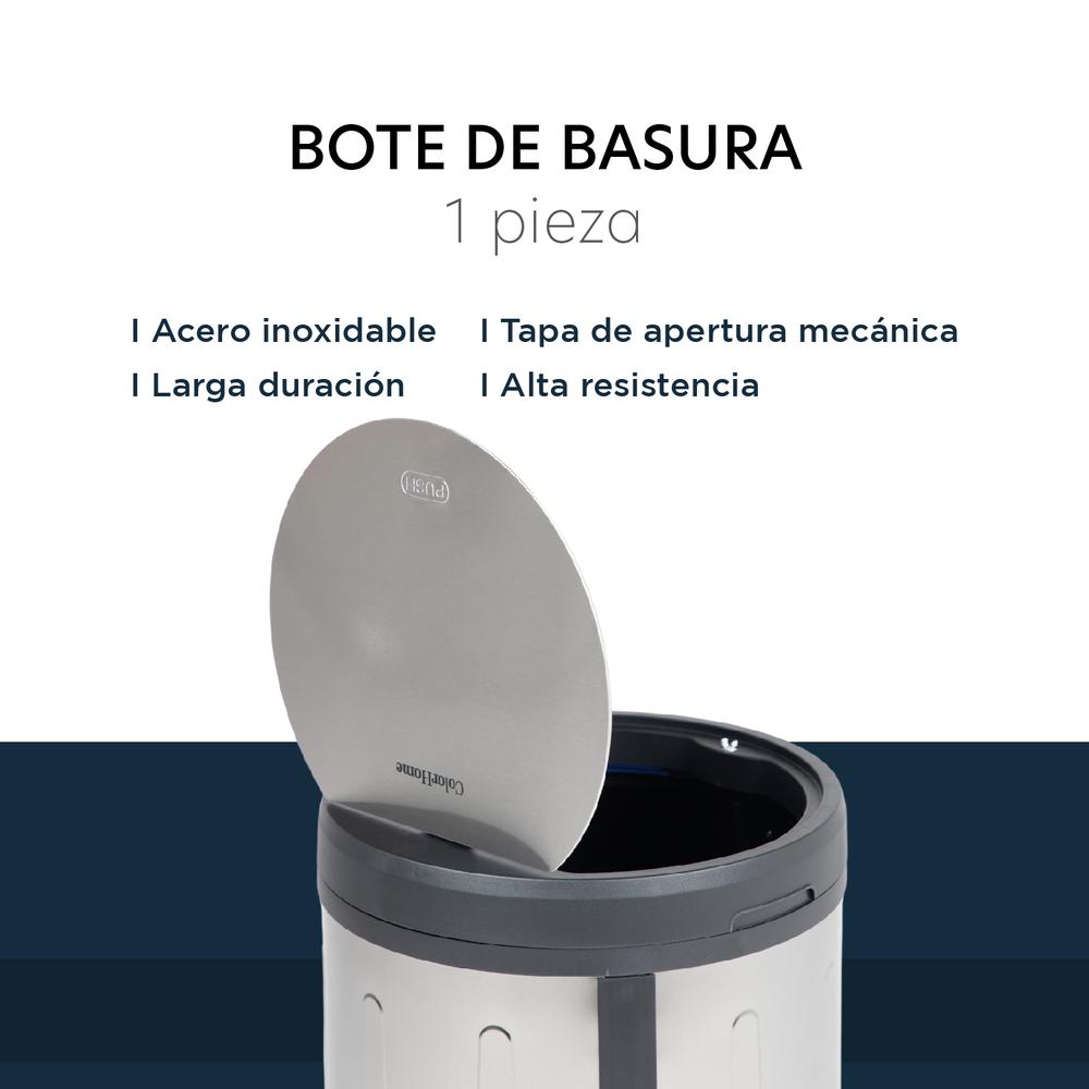 Bote De Basura Acero Inoxidable Metalico Basurero Cocina 50L