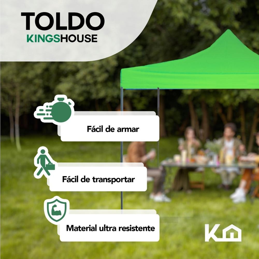 Toldo Carpa Impermeable Plegable De Acero 3x3m Kingsman