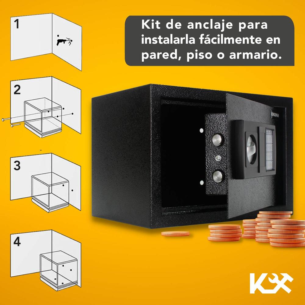 Caja Fuerte Seguridad Grande Digital Llave 25x35x25