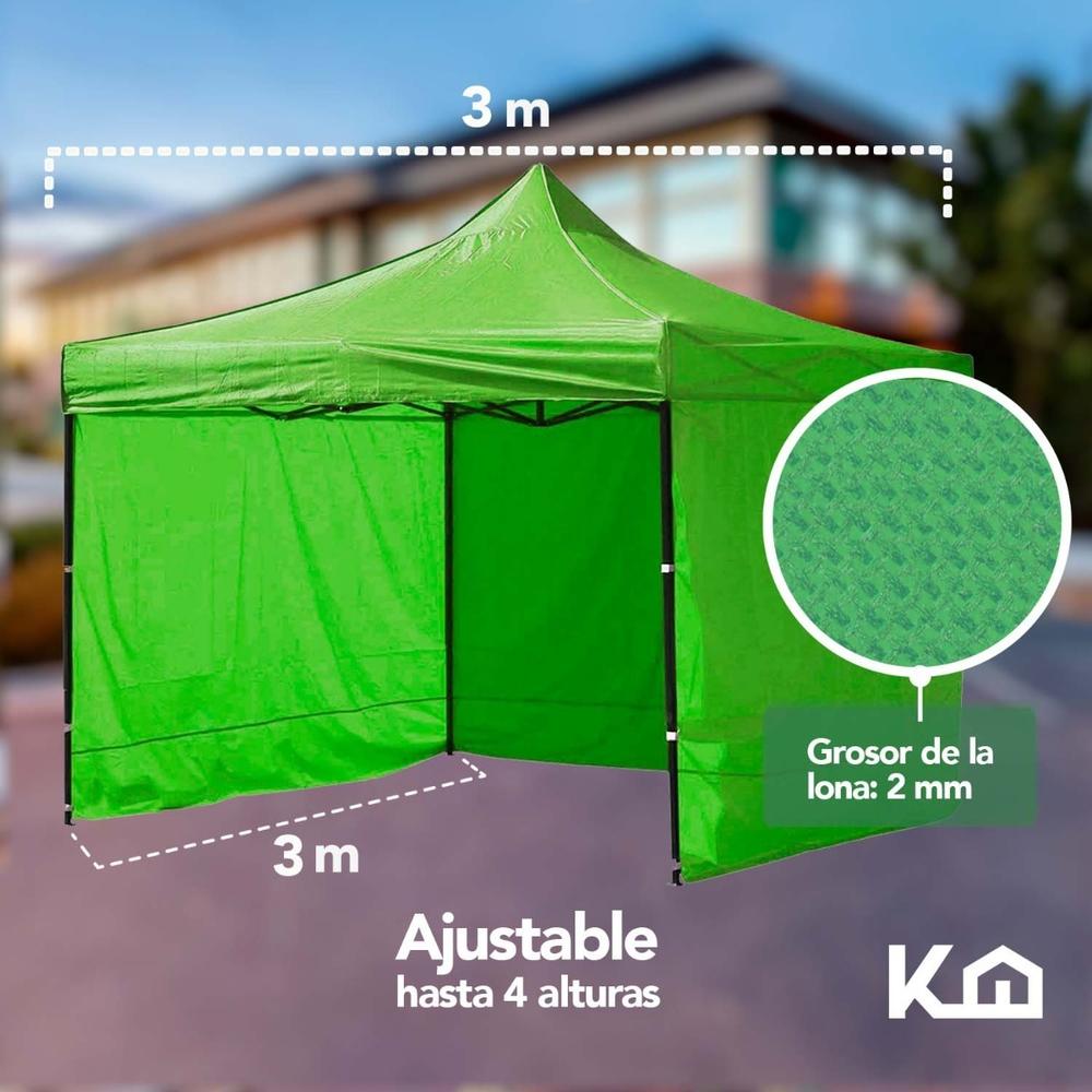 Toldo Carpa Con Pared Impermeable Plegable Acero 3x3 M