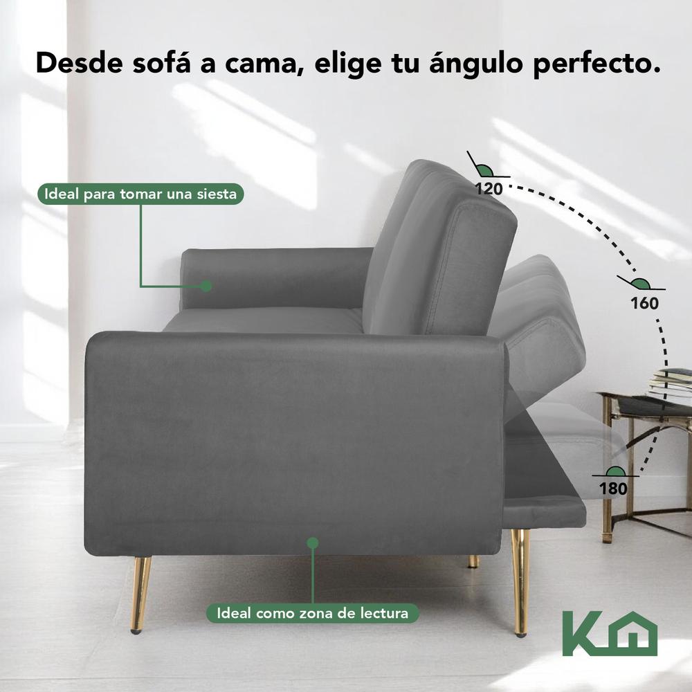 Sofá Cama Silla Sillón Plegable Sala Moderna Velvet + Cojín