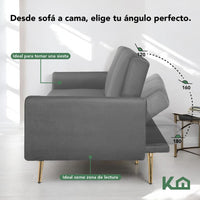 Thumbnail for Sofá Cama Silla Sillón Plegable Sala Moderna Velvet + Cojín