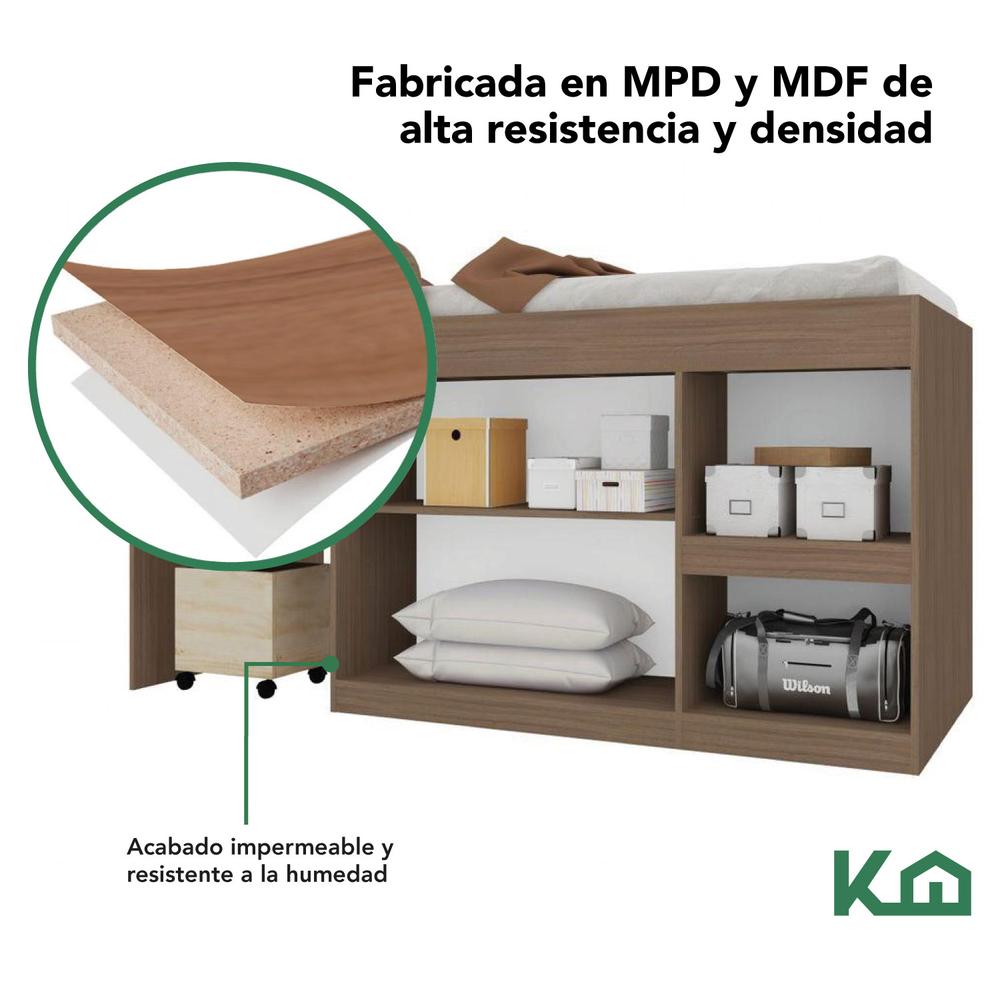 Cama Individual Escritorio Cajones Litera Base KingsHouse