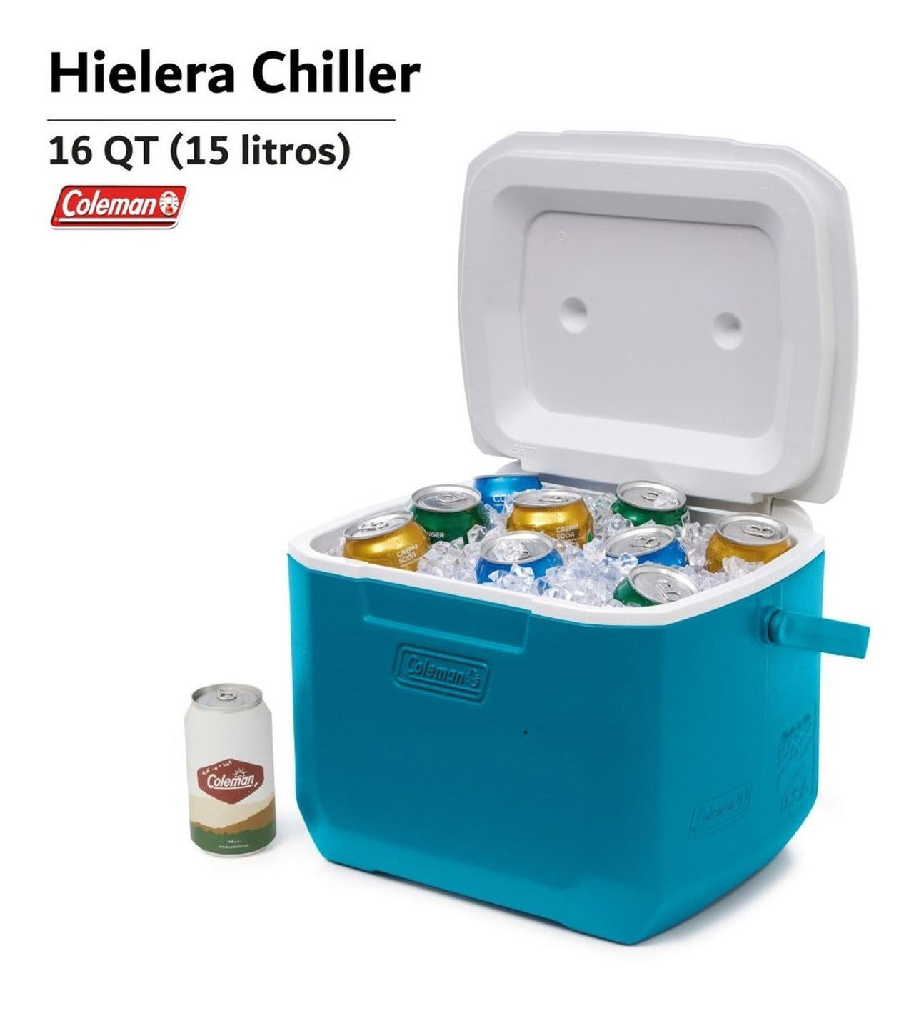 Hielera Coleman Portatil 16qt 15lts Con Asa Para 22 Latas