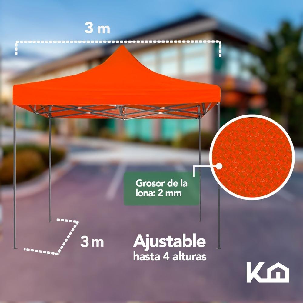 Toldo Carpa Impermeable Plegable De Acero 3x3m Kingsman