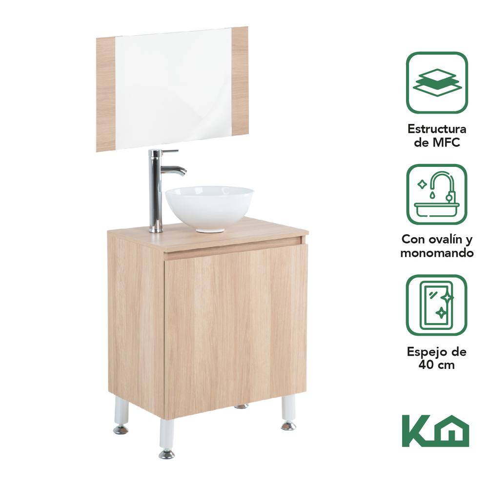 Mueble Gabinete Para Baño Lavamanos Con Espejo Lavabo Ovalin