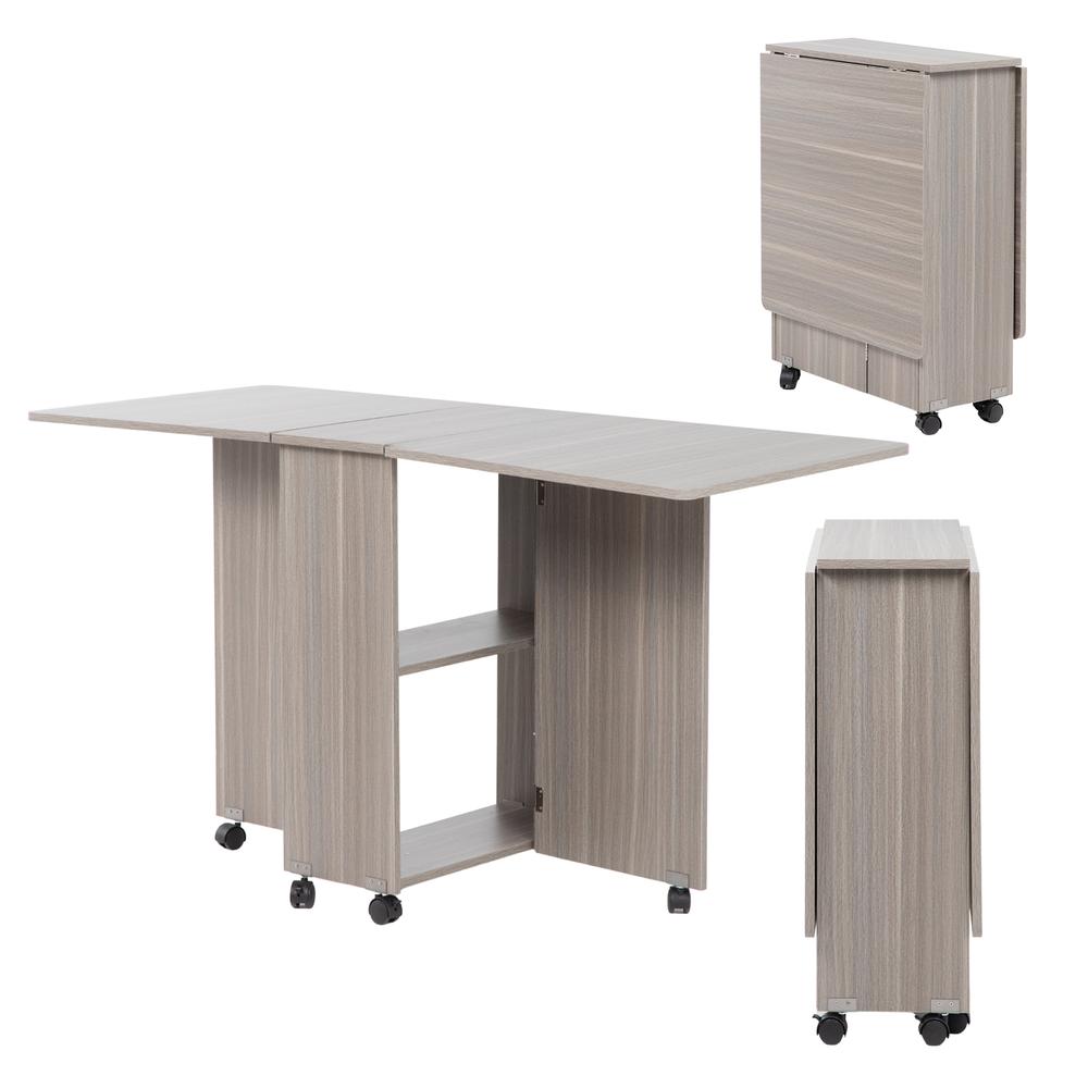 Mesa Comedor Plegable Ruedas Madera Multifuncion Movible 140