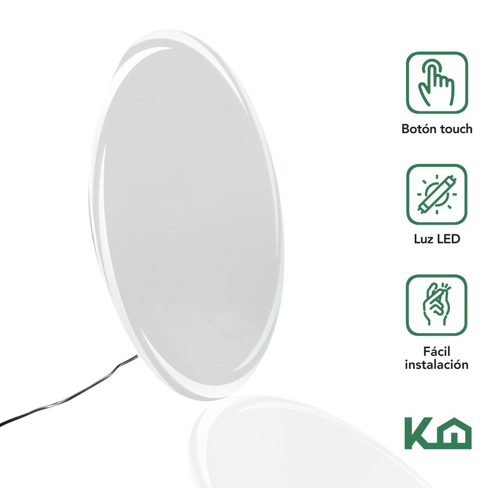 Espejo Kit Para Baño Con Luz Led Rectangular Sistema Touch