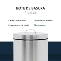 Thumbnail for Bote De Basura Acero Inoxidable Metalico Basurero Cocina 30L