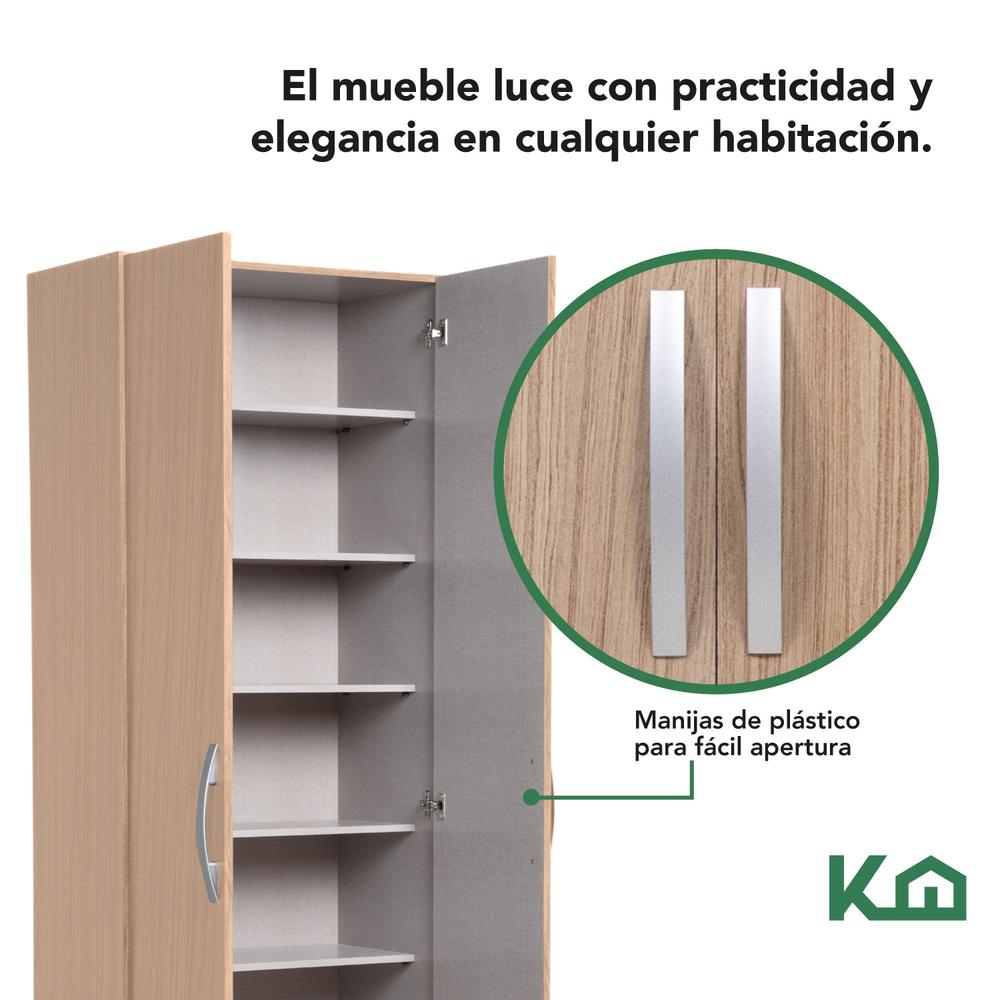 Mueble Armario Closet Multiuso 2 Puertas + Estantes Mdp Casa