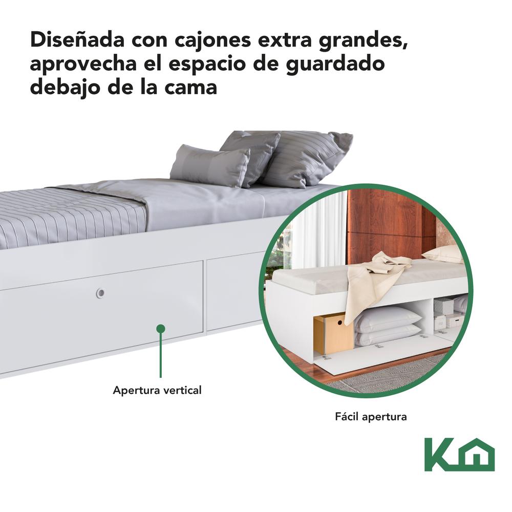 Base Cama Individual Con Cajones KingsHouse Recamara