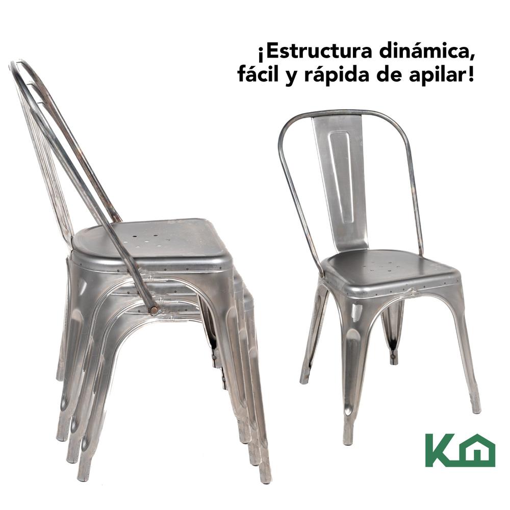 Silla Tolix Metal Comedor Casa Restaurante Exterior 4 Piezas