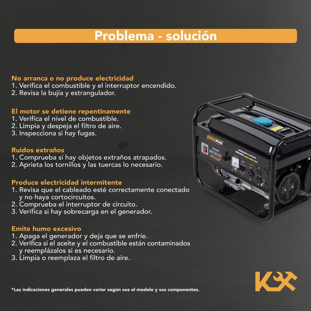 Generador Portatil De Luz 110/220v A Gasolina 7.5hp 3000w Amarillo King3000