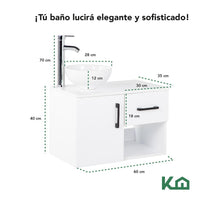 Thumbnail for Mueble Organizador Gabinete Baño Espejo Rectangular Luz LED