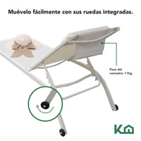 Thumbnail for Camastro Exterior Textileno Reclinable Silla de Playa Jardin