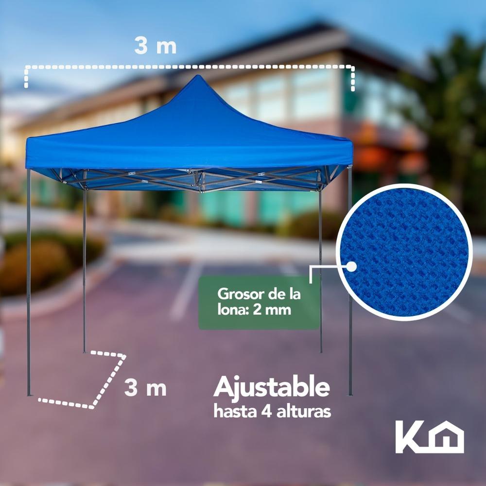 Toldo Carpa Impermeable Plegable De Acero 3x3m Kingsman